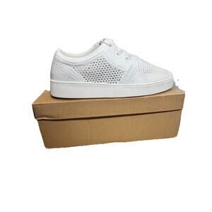Lucky Brand Haidyn White Knit Sneakers Size 9.5M Cork Footbed coquette casual